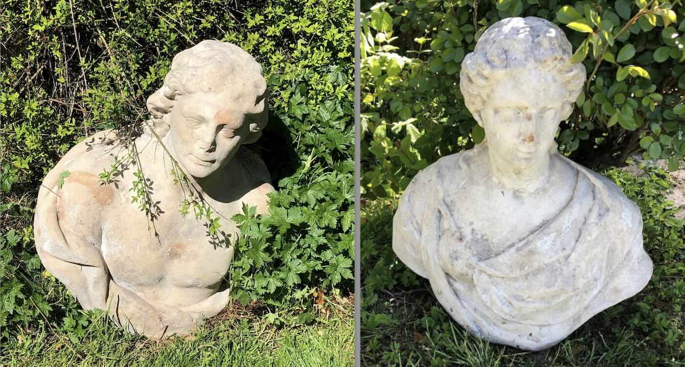 Two Garden Ornaments Thought to be ‘Worthless Concrete’ Turn Out to be Italian Marble Busts Worth Thousands