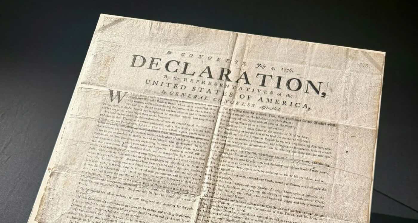Rare 1776 Declaration of Independence Discovered by National Archives in UK–One of Only 11 Known to Survive
